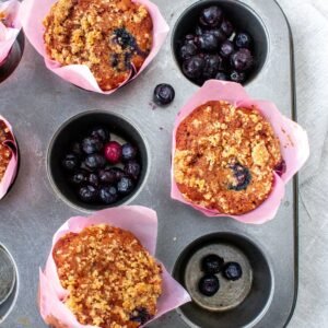 Caja de muffins de limón y arándanos