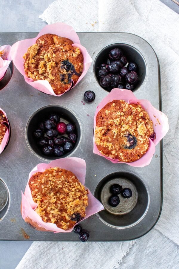 Caja de muffins de limón y arándanos